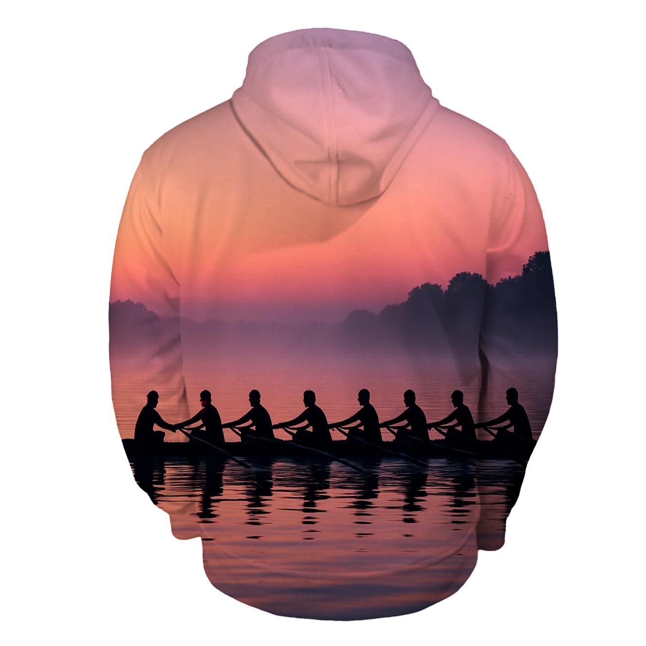 Rowing Sunrise Silhouette hoodie styles