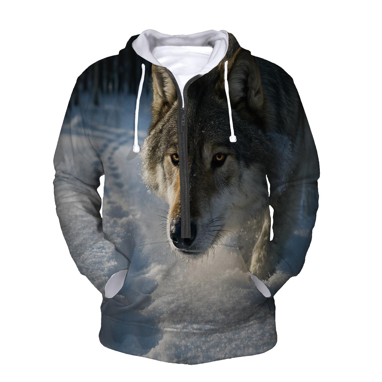 Snow Trail Tracking Study embroidered hoodies