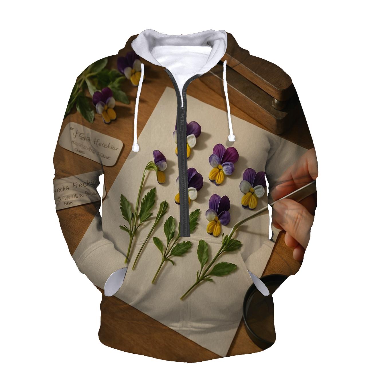 Herbarium Violet Pressing Scene lightweight hoodies