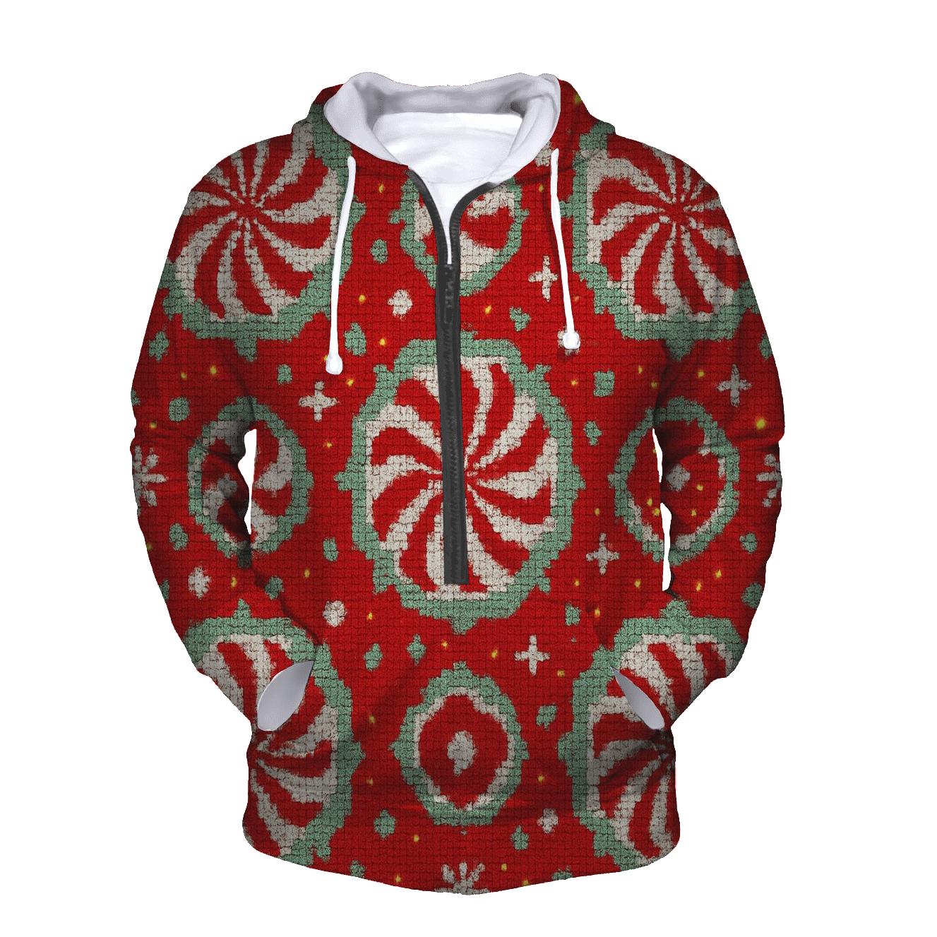 Peppermint Stripe Burst Design premium hoodies