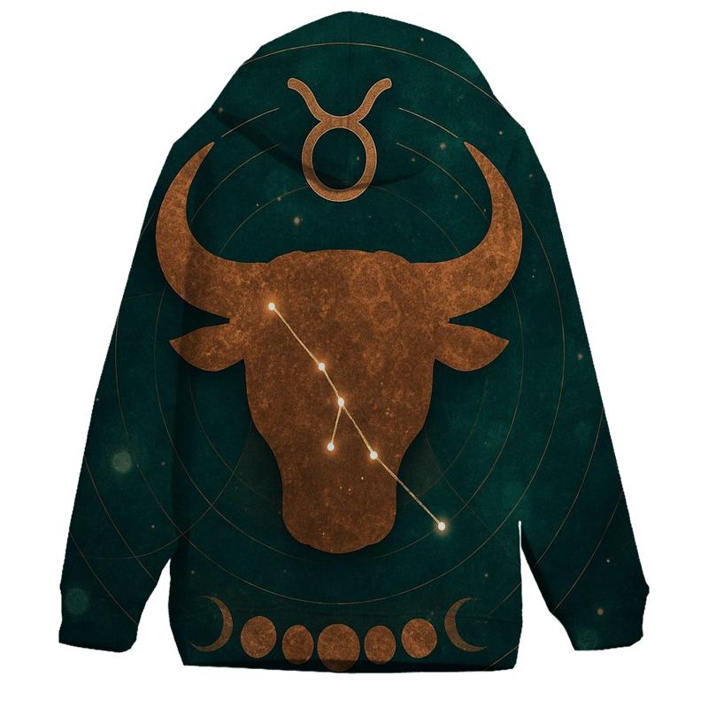 Mystic Taurus Bull Glyph Design graphic hoodies