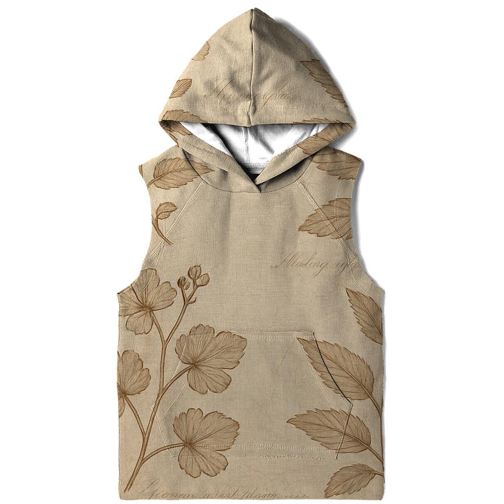 Sepia Botanical Study Sheet printed hoodies