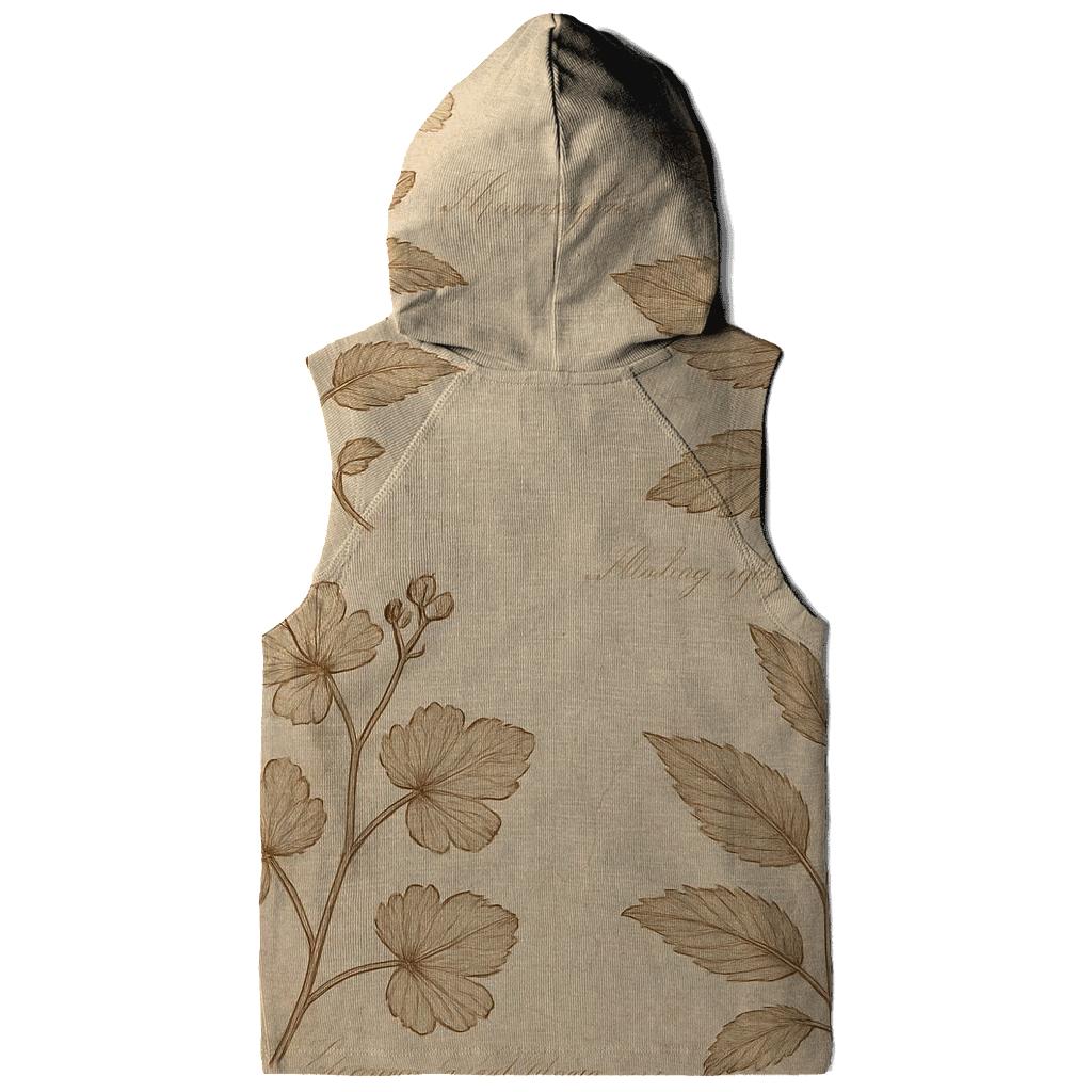 Sepia Botanical Study Sheet printed hoodies