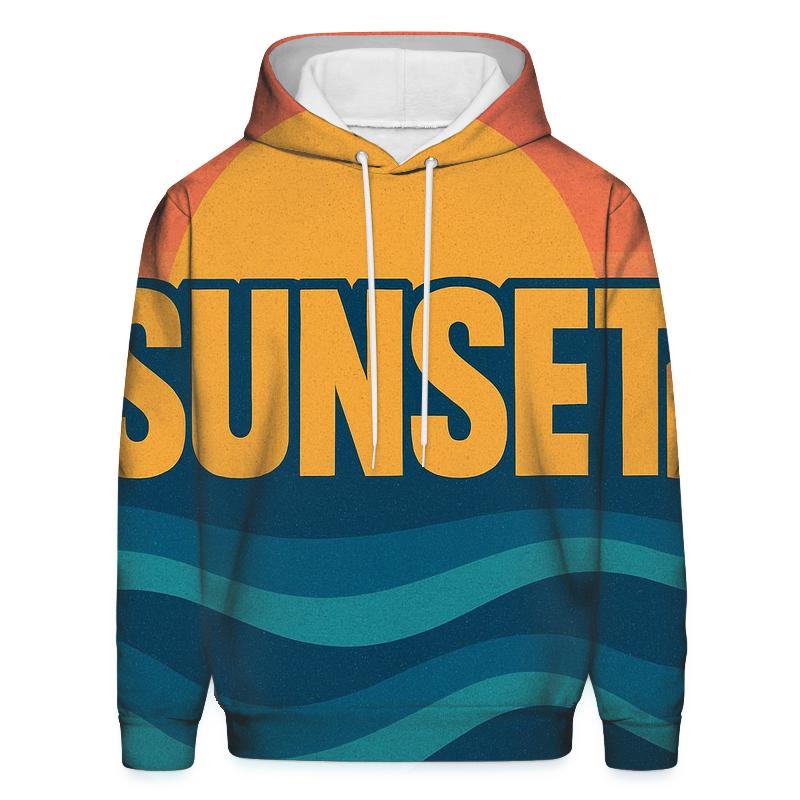 Retro Wave Surf printed hoodies