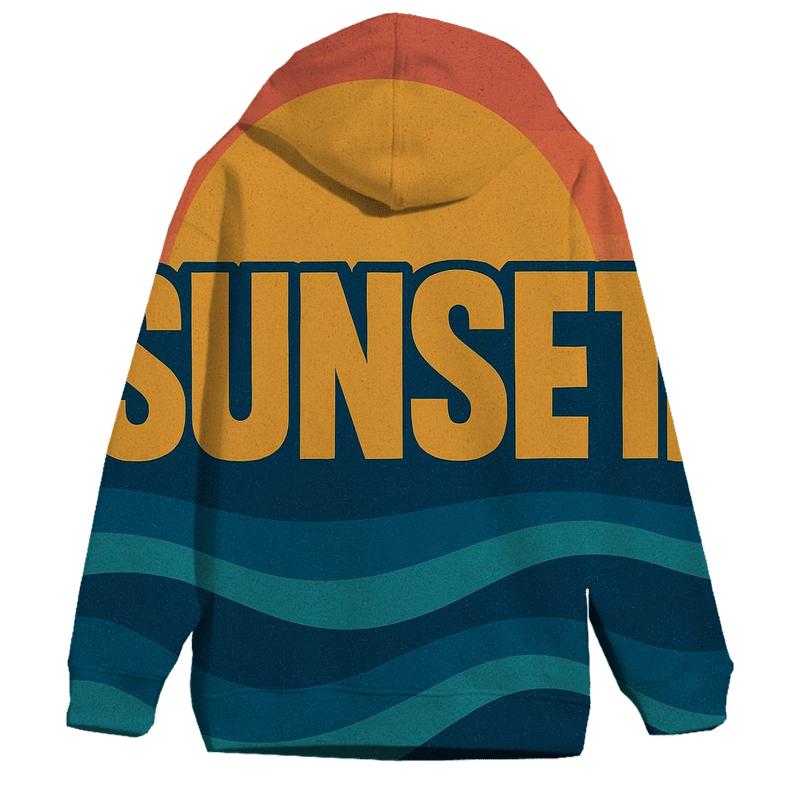 Retro Wave Surf printed hoodies