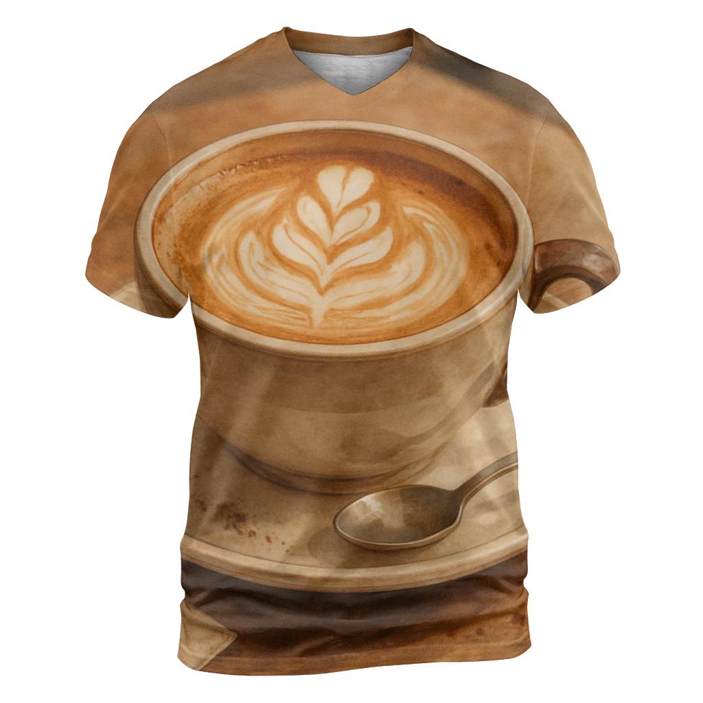 Latte Swirl Art creative print fashion shirts