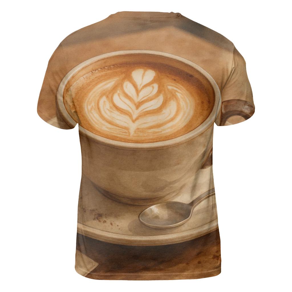 Latte Swirl Art creative print fashion shirts