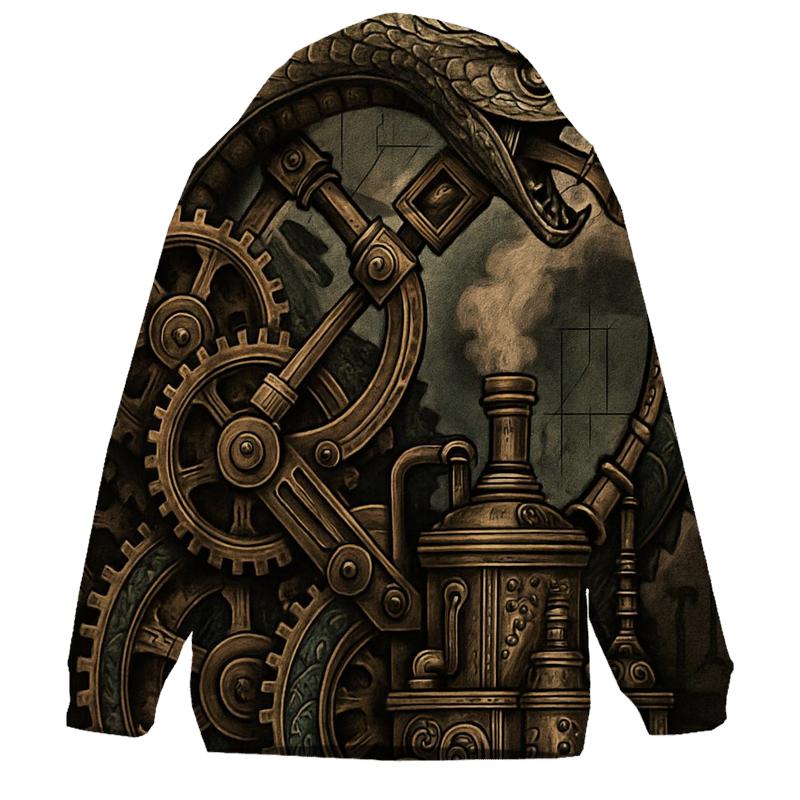 Mechanical Ouroboros Engine printed hoodies