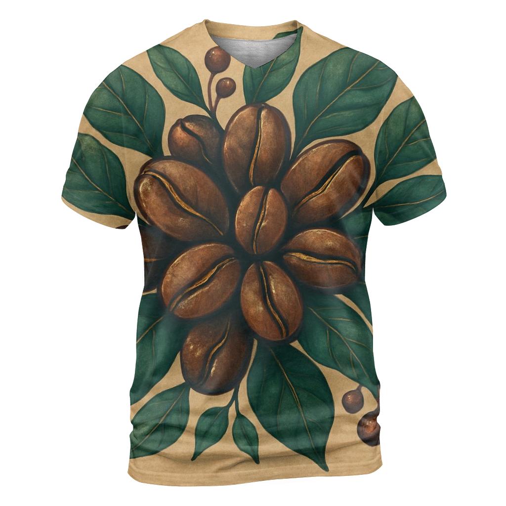 Bean Bloom Cluster artistic all-over print tops