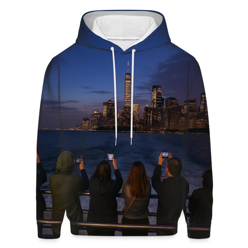 Twilight Ferry Crossing To Governors Island lightweight hoodies