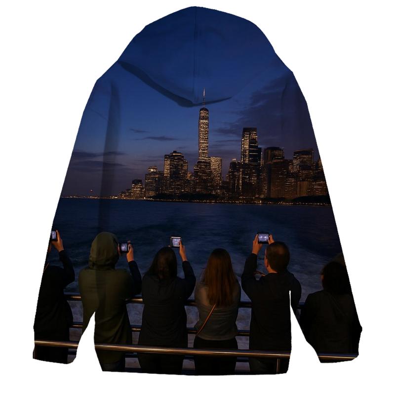 Twilight Ferry Crossing To Governors Island lightweight hoodies