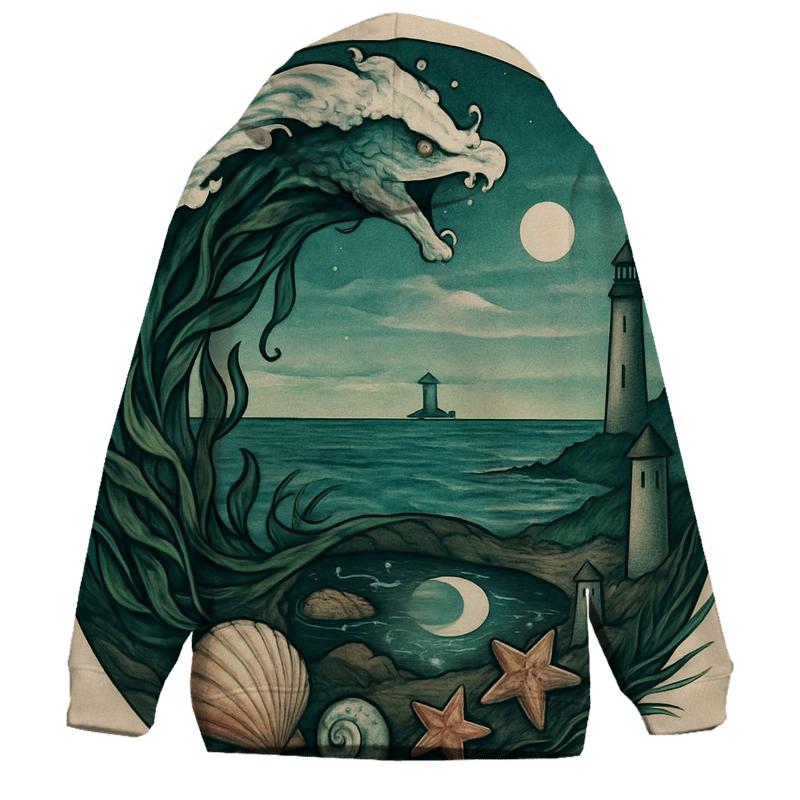 Oceanic Tide Ouroboros graphic hoodies