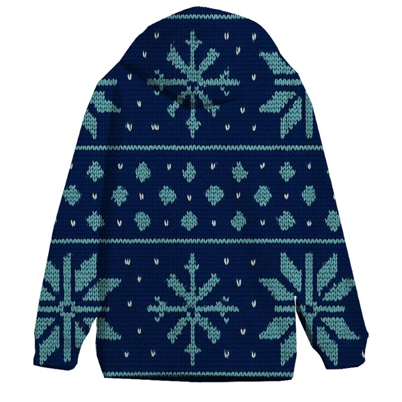 Festive Snowflake Brickwork Design zip-up hoodies