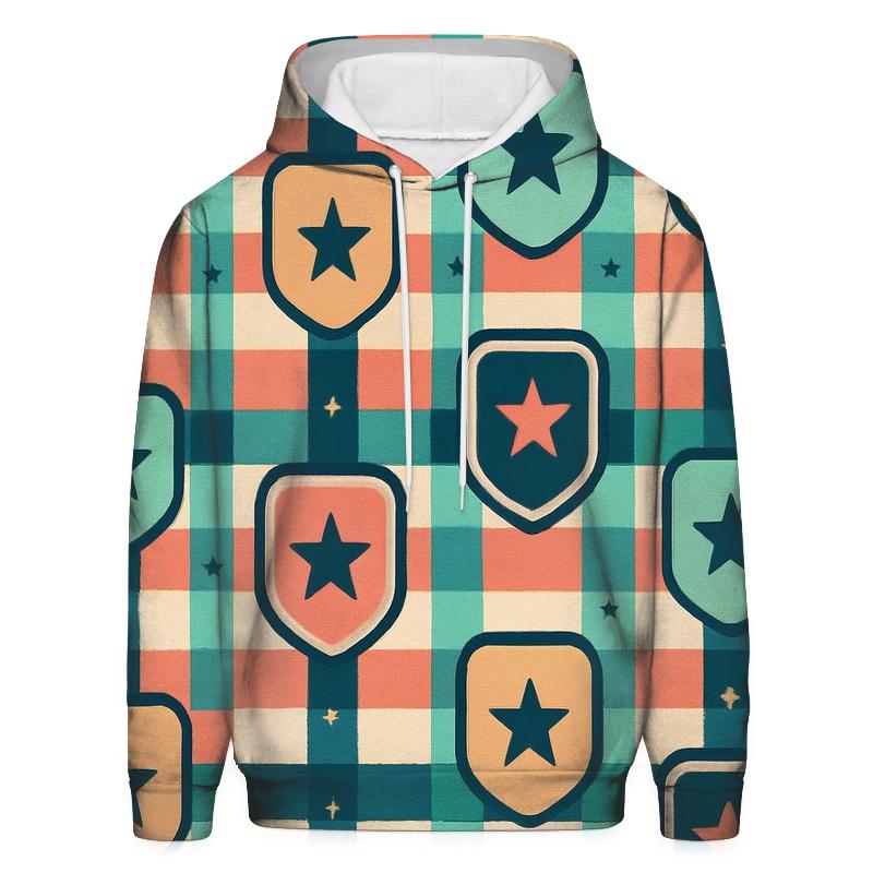 Mod Roller Skate Plaid embroidered hoodies