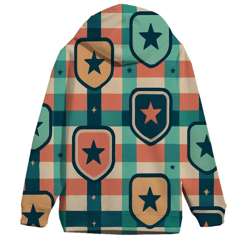 Mod Roller Skate Plaid embroidered hoodies