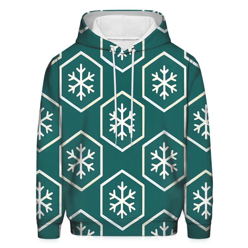 Snowflake Hexagon Grid premium hoodies