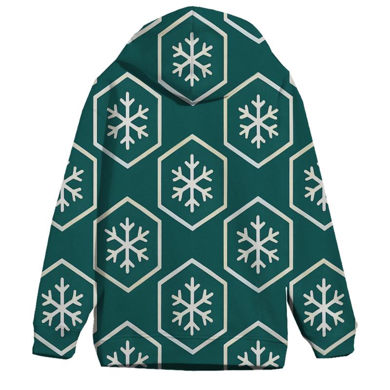 Snowflake Hexagon Grid premium hoodies