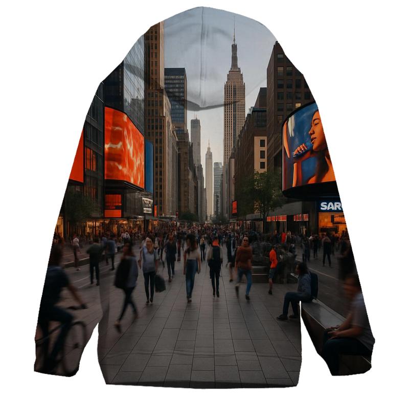 Rush Hour Pedestrian Plaza Panorama lightweight hoodies