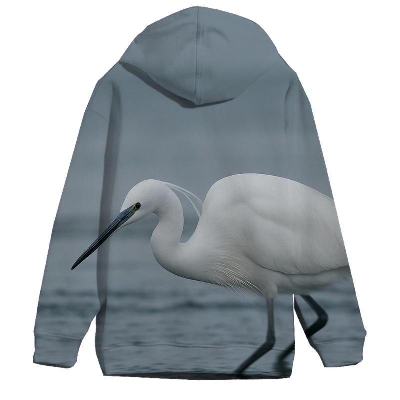 Wader Sweep — Little Egret lightweight hoodies