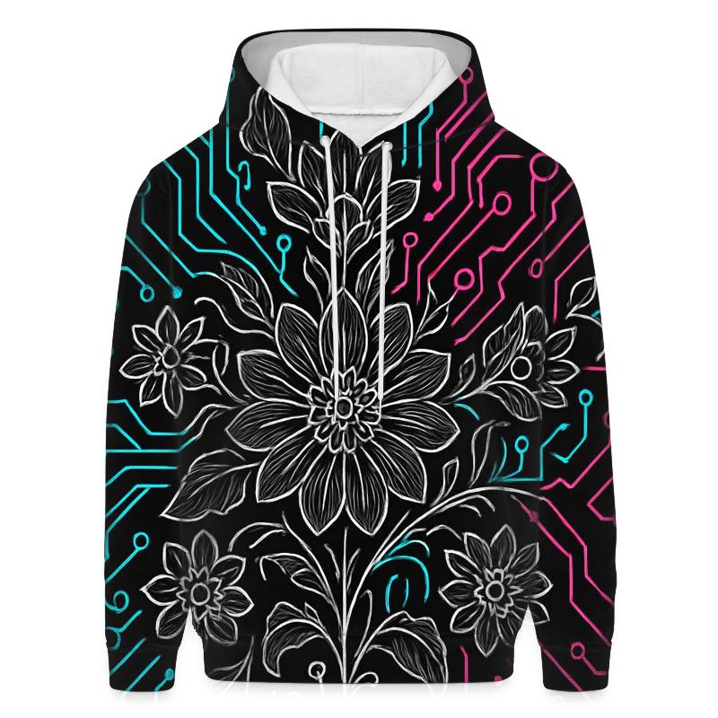 Abstract Circuit Bloom premium hoodies