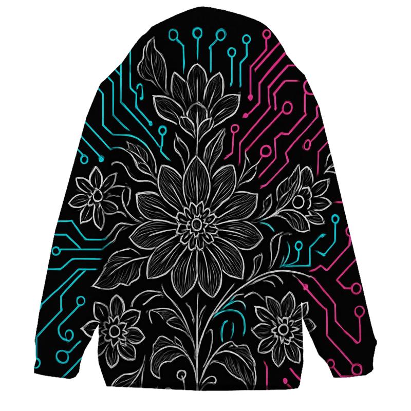 Abstract Circuit Bloom premium hoodies