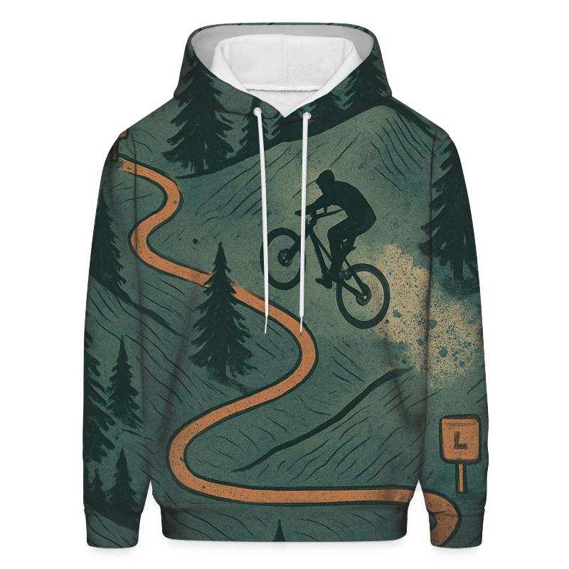 Mountain Biking Trail Map designer hoodies