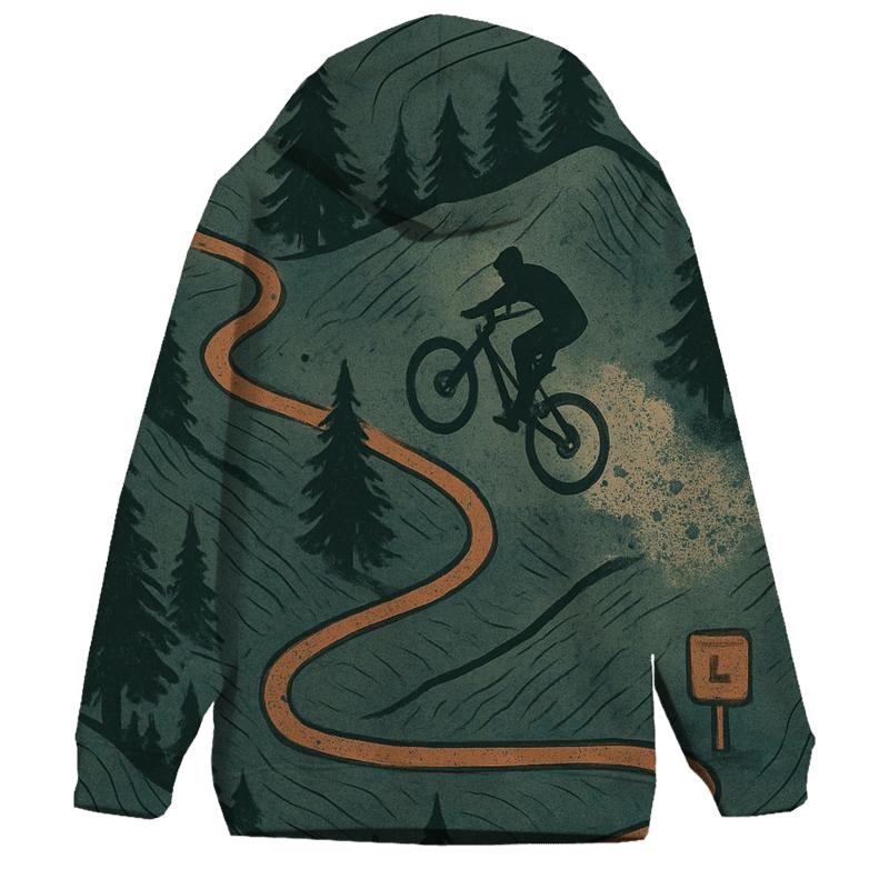 Mountain Biking Trail Map designer hoodies