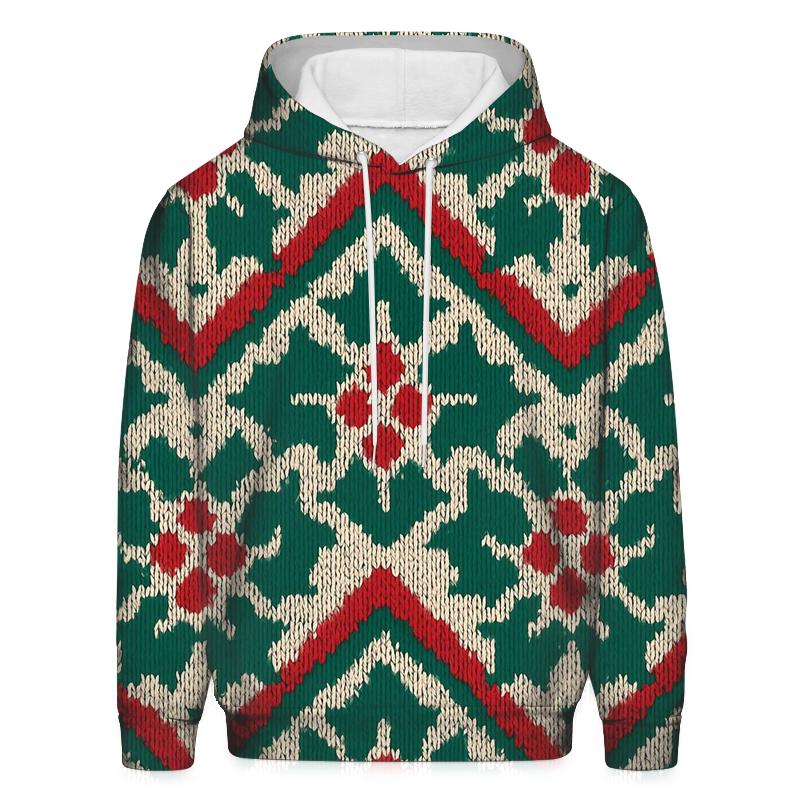 Holly Leaf Chevron Stack Design designer hoodies