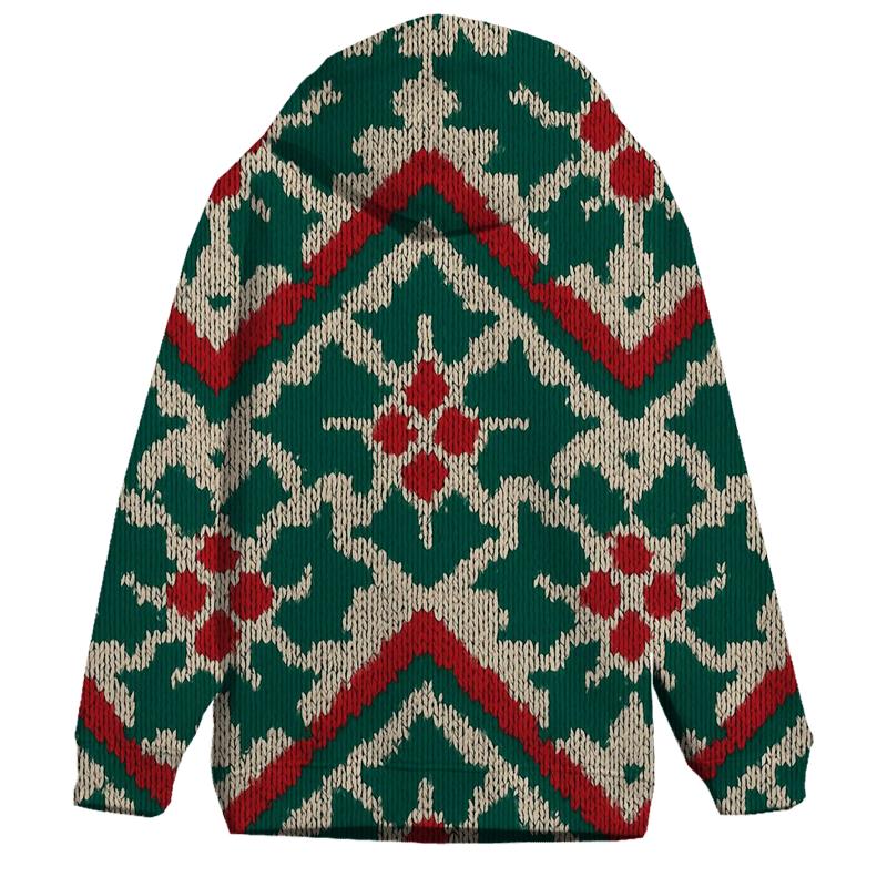 Holly Leaf Chevron Stack Design designer hoodies