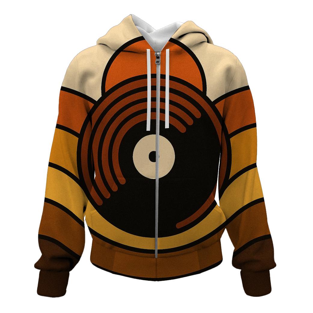 Sunset Vinyl Waves premium hoodies