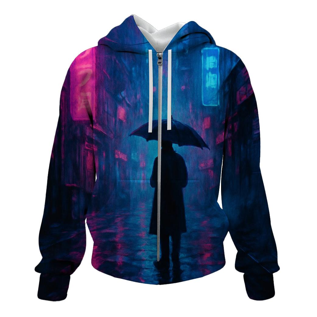 Neon Rain Alley custom hoodies