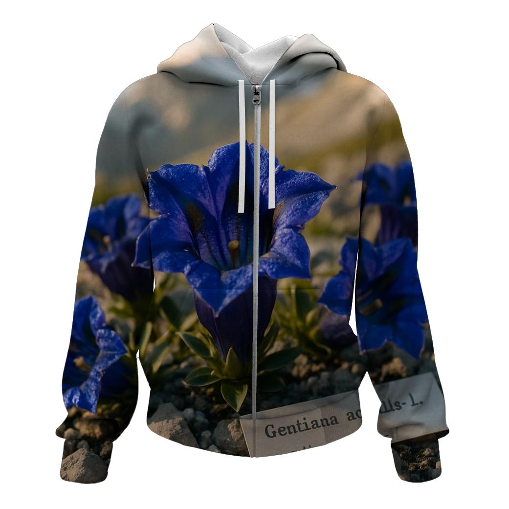 Alpine Gentian Meadow Study hoodies fashion