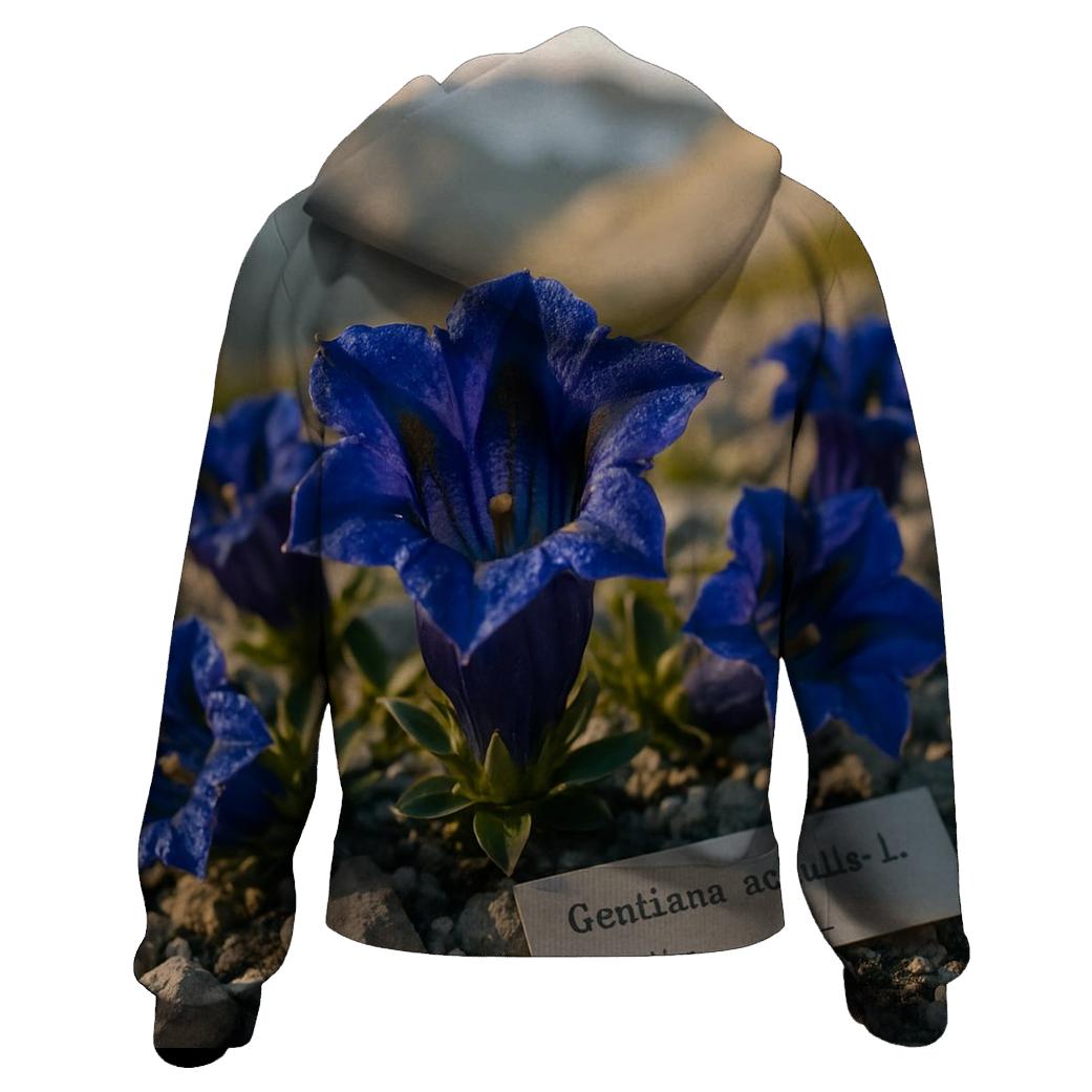 Alpine Gentian Meadow Study hoodies fashion