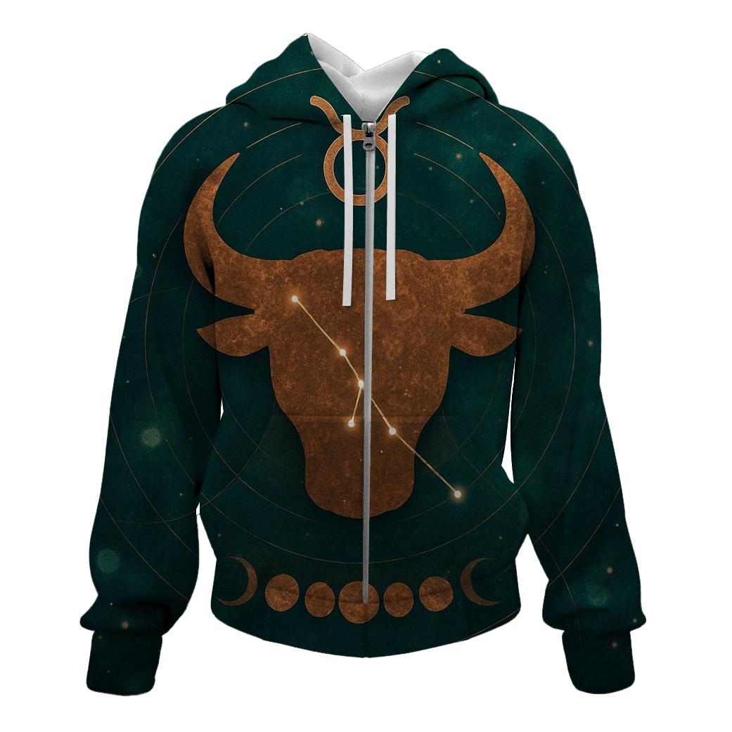 Mystic Taurus Bull Glyph Design designer hoodies