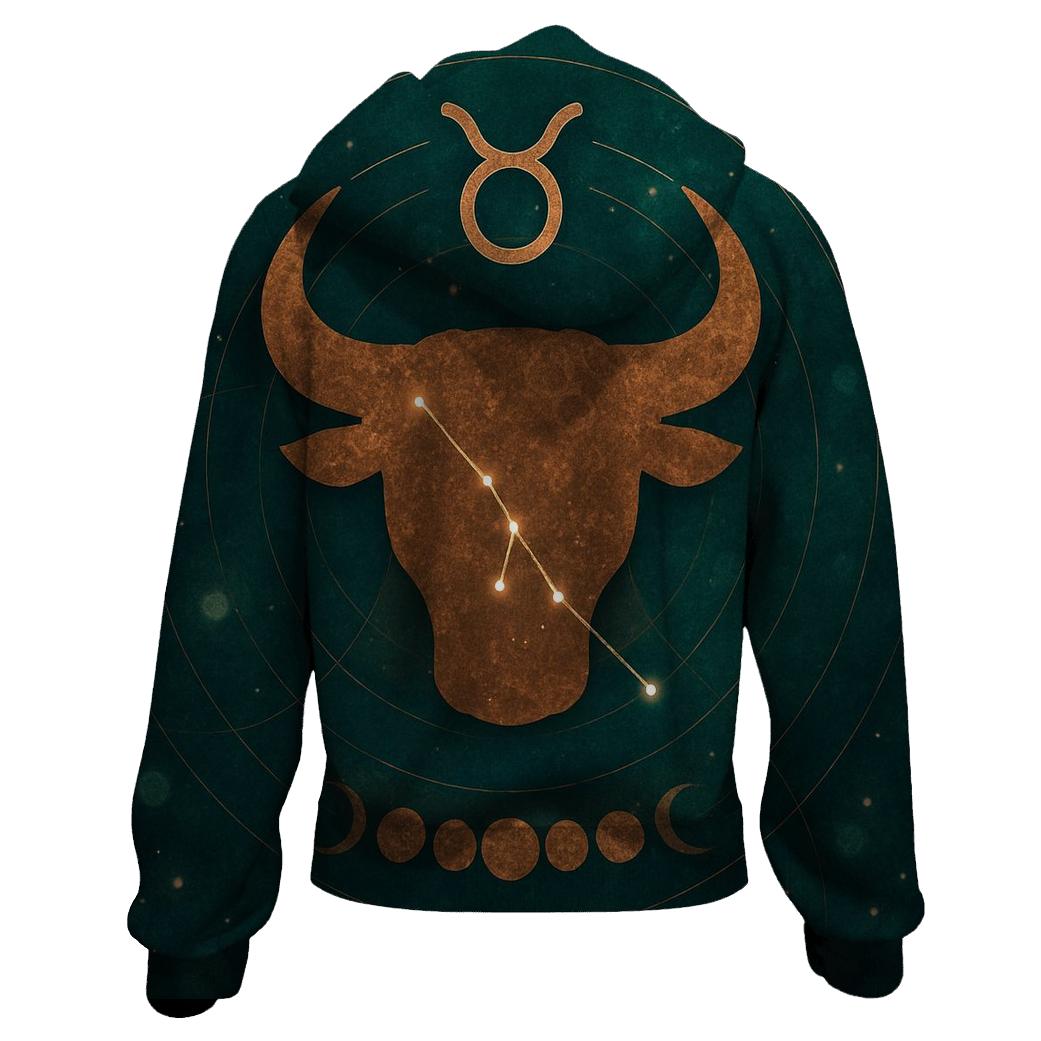 Mystic Taurus Bull Glyph Design designer hoodies