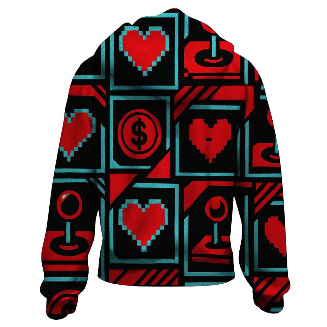 Retro Arcade Blast printed hoodies