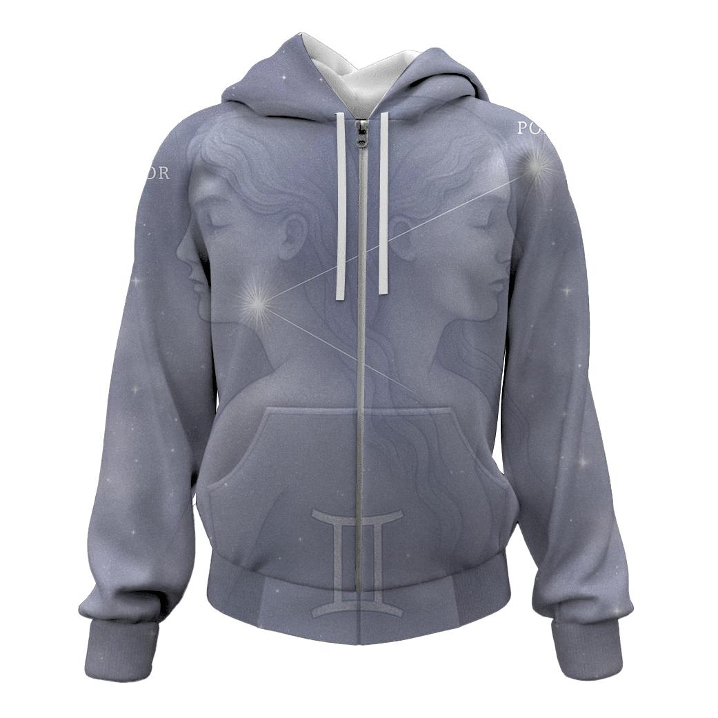 Ethereal Gemini Twins Portrait hoodie styles