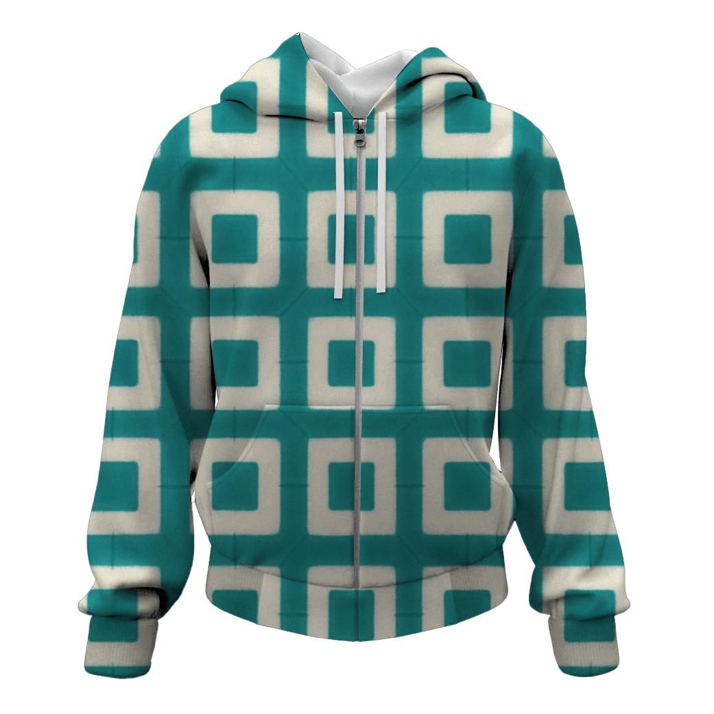 Teal Itajime Grid hoodies fashion