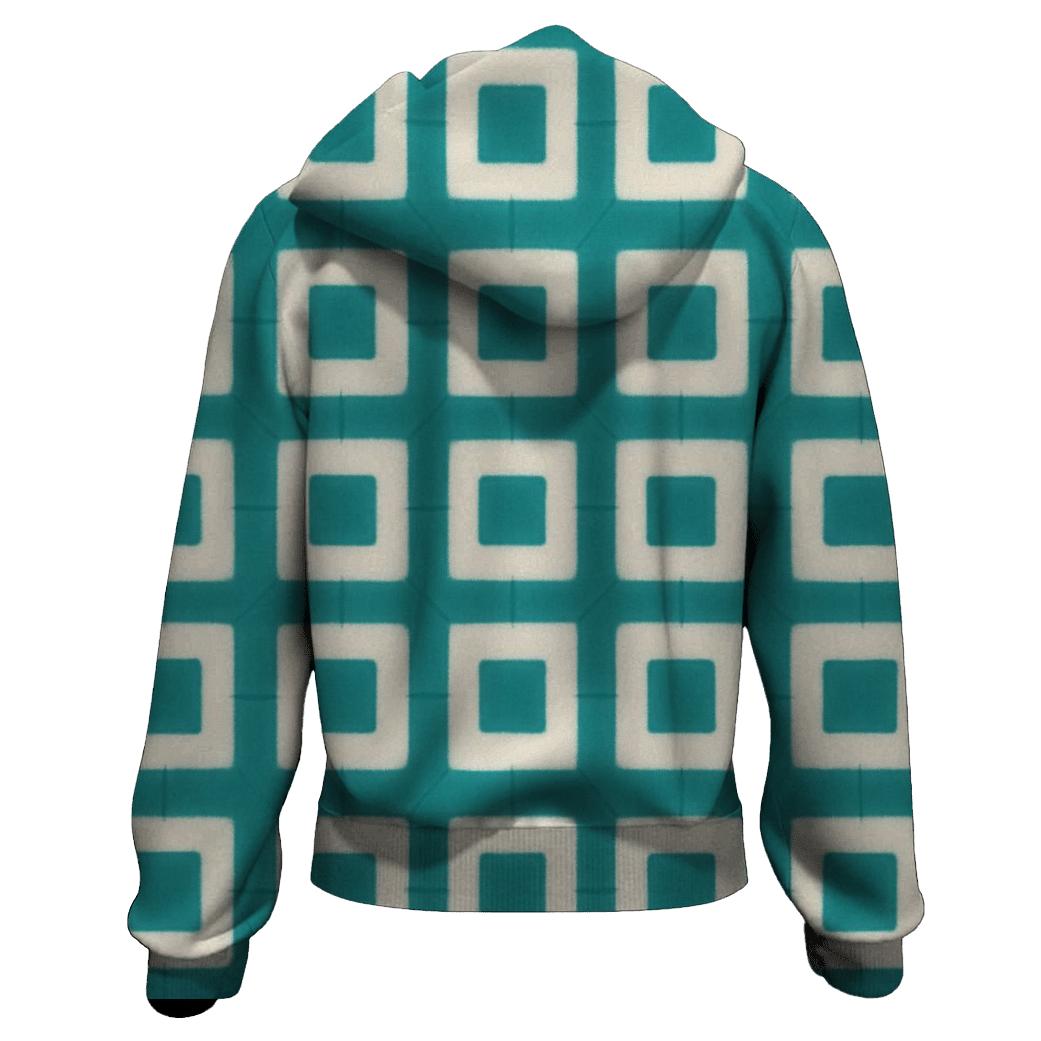 Teal Itajime Grid hoodies fashion
