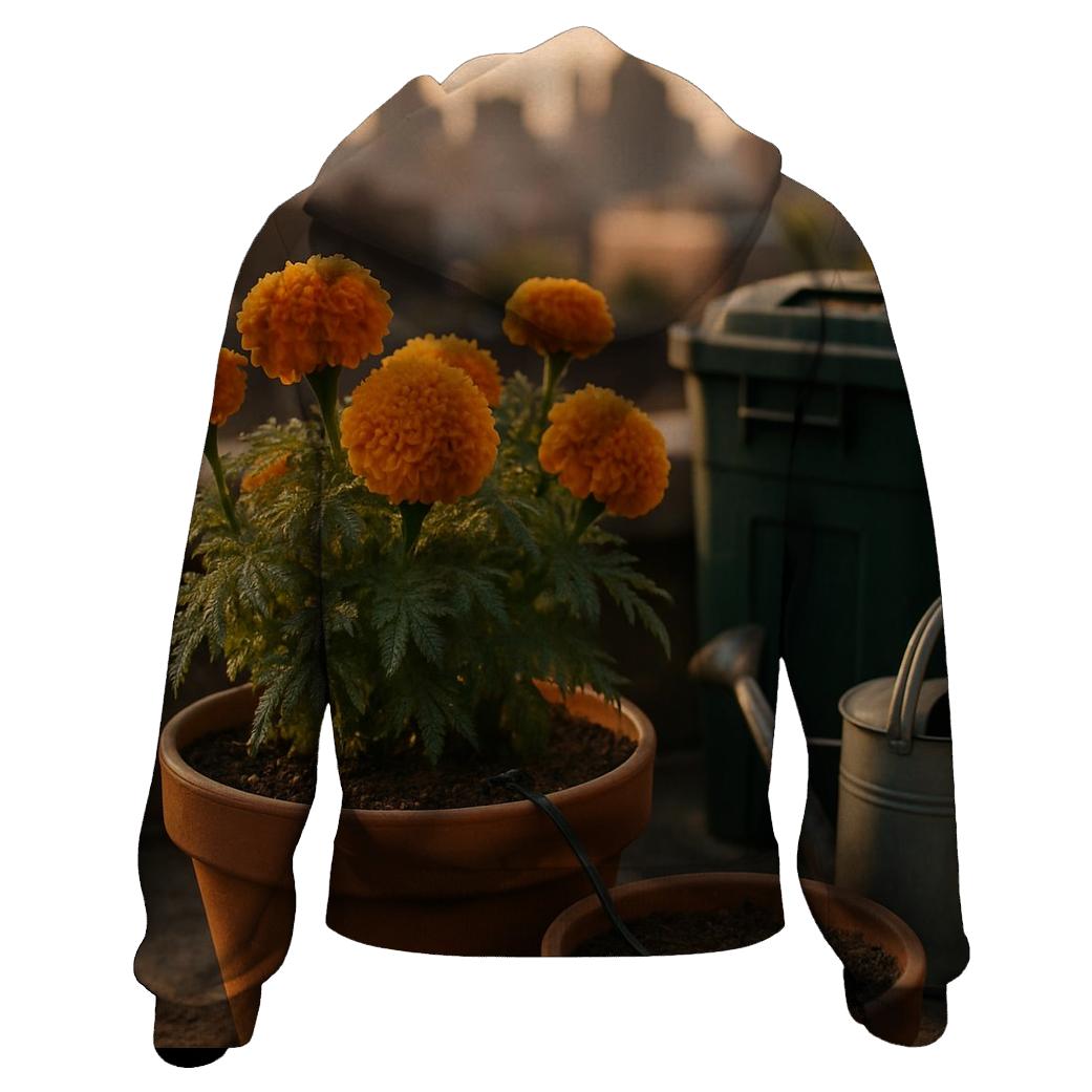 Urban Roof Garden Marigold Patch zip-up hoodies