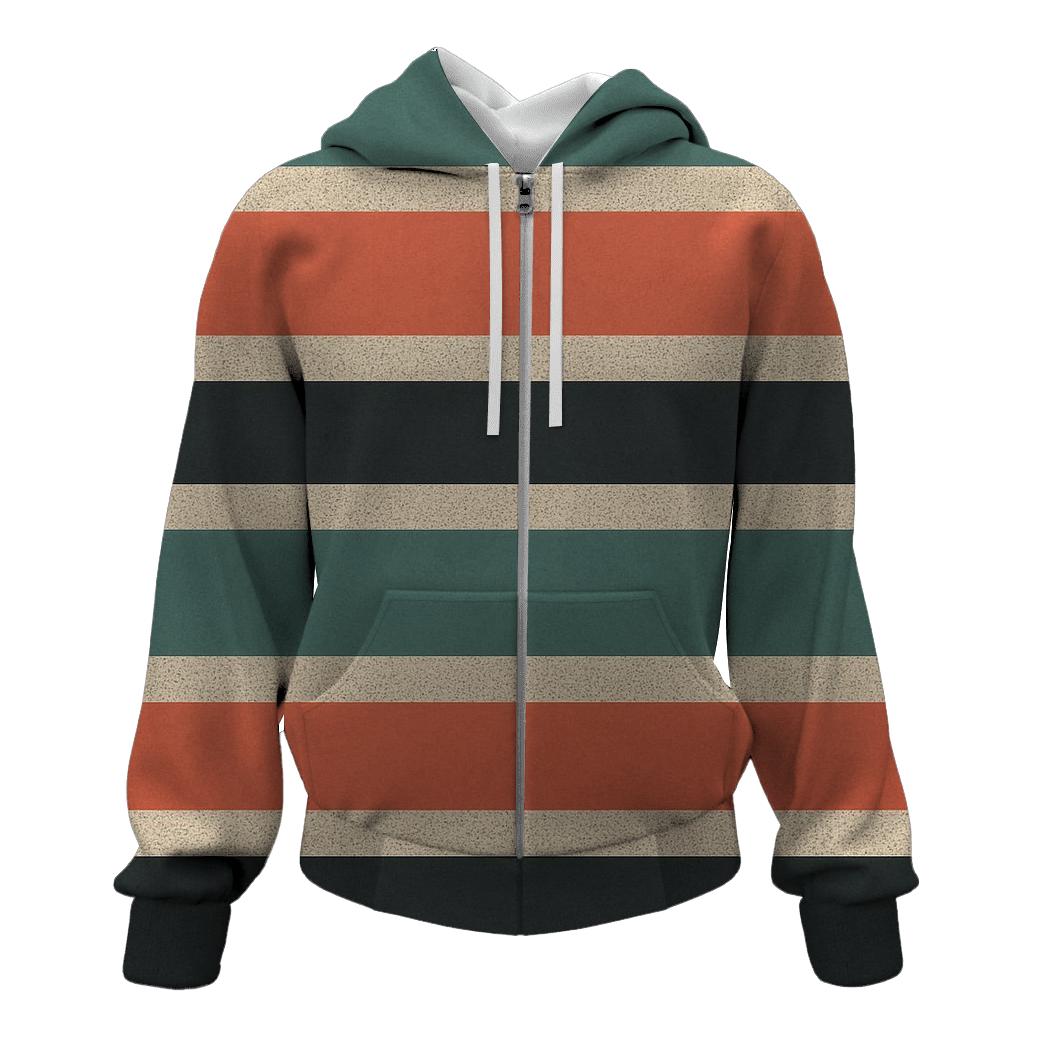 VHS Static Stripes zip-up hoodies