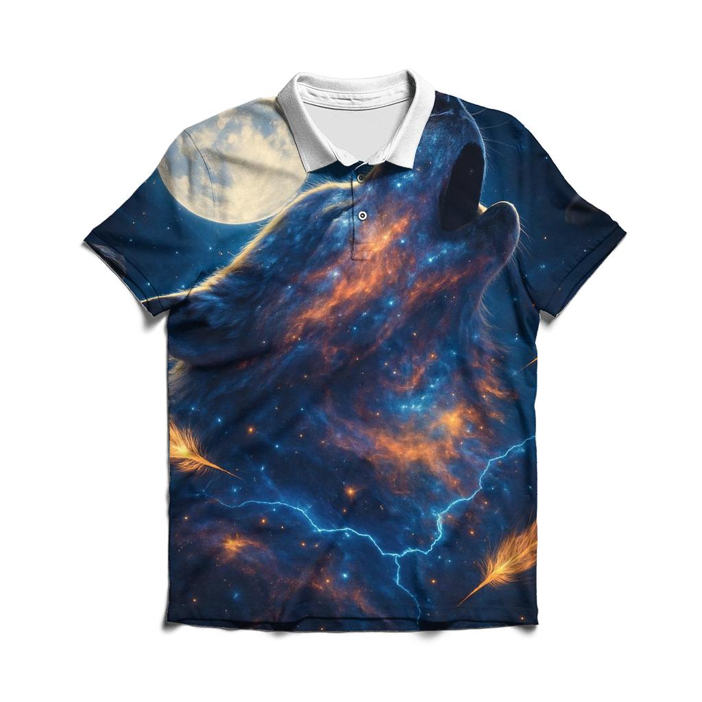 Nebula Howl embroidered polo tops