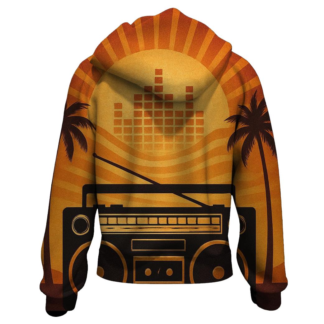 Boombox Sunset Silhouette custom hoodies