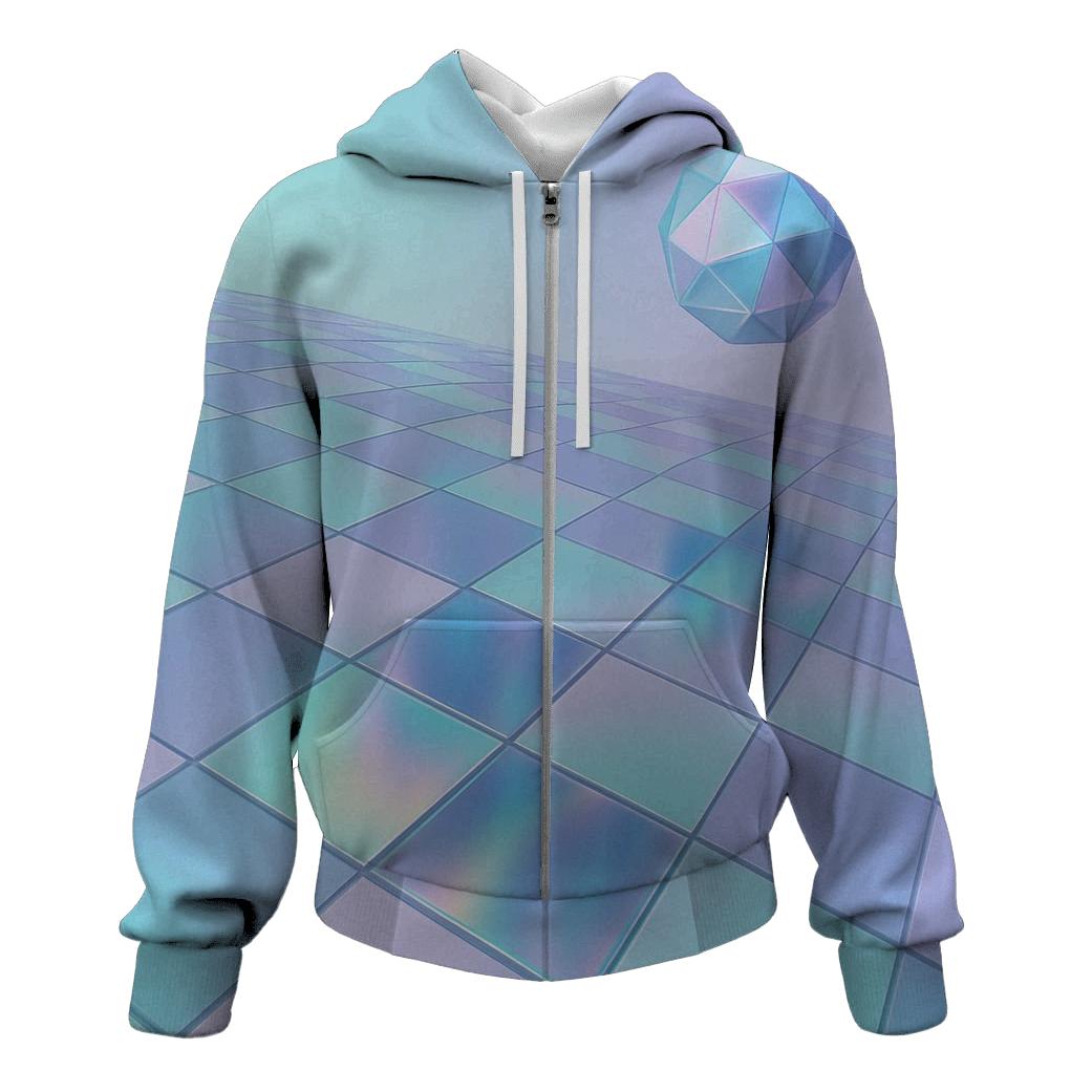 Hologram Checkerboard lightweight hoodies