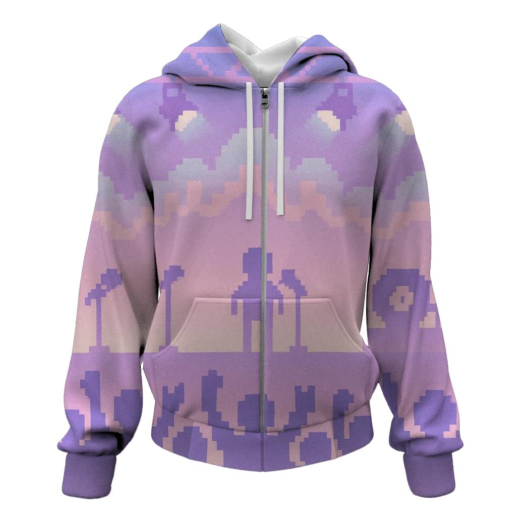 Pixel Concert Night zip-up hoodies