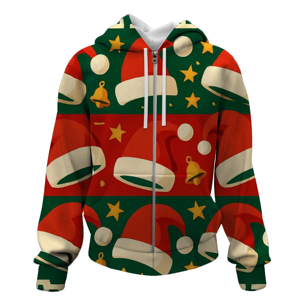 Santa Hat Scatter Bands Design hoodie trends