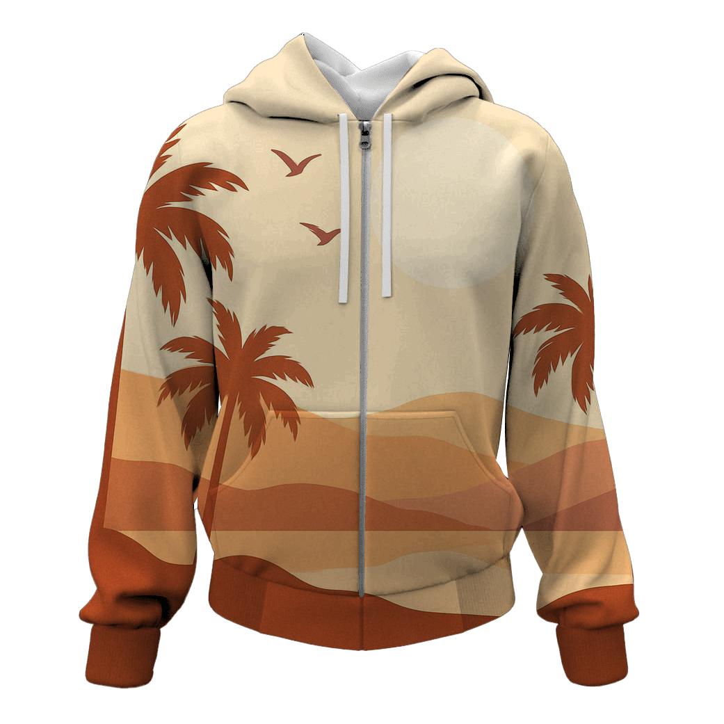 Amber Horizon Silhouettes zip-up hoodies