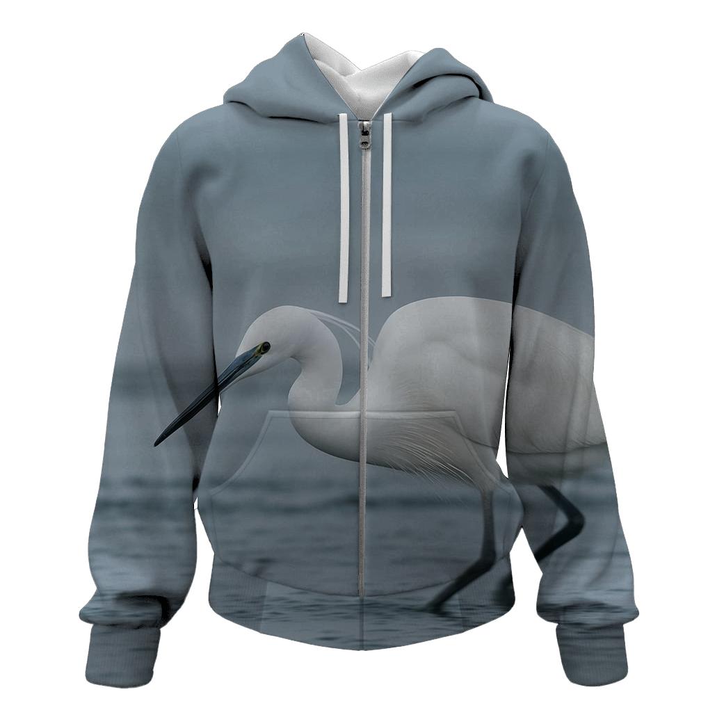 Wader Sweep — Little Egret pullover hoodies