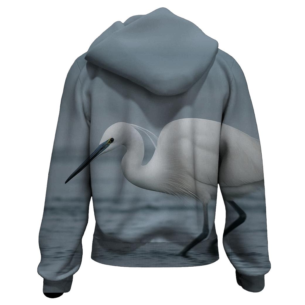 Wader Sweep — Little Egret pullover hoodies