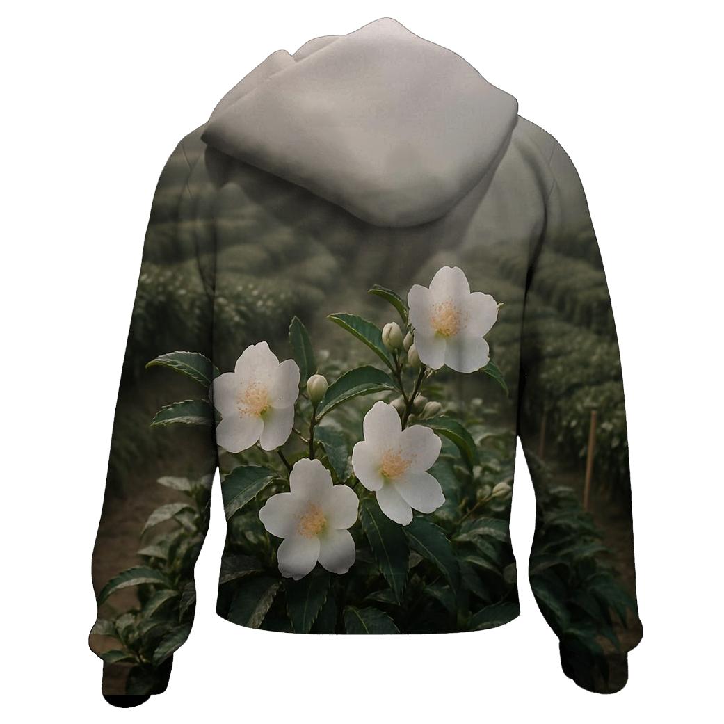 Tea Plantation Camellia Harvest embroidered hoodies